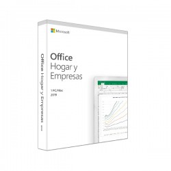 Microsoft Office Hogar y Empresas 2019, 1PC, versión Inglés.