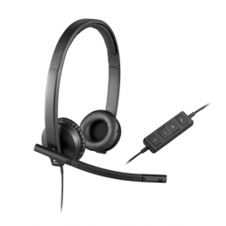 Audífonos con Micrófono Logitech H570e, Alámbrico, USB, Negro