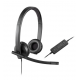 Audífonos con Micrófono Logitech H570e, Alámbrico, USB, Negro