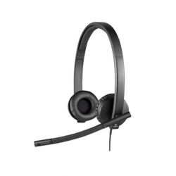 Audífonos con Micrófono Logitech H570e, Alámbrico, USB, Negro