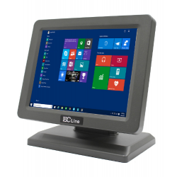 Monitor Touch EC Line EC-TS-1210 - 12" - 1024 x 768 - USB - Negro