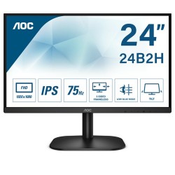 MONITOR LED IPS AOC 24 NEGRO / HDMI Y VGA / ASPECTO 16:9 / TIEMPO DE RESPUESTA 7 MS / RESOLUCIÓN 1