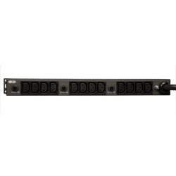 Tripp Lite PDU Monofásico Básico, 5.8kW 30A 208/240V, Instalación Horizontal 1U en Rack, 4 tomacorrientes C19 y 16 C1