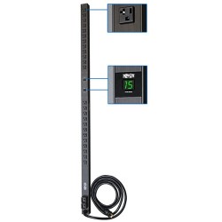 Tripp Lite PDU Monofásico con Medidor Digital, 2.9kW 30A 120V, Instalación en Rack Vertical 0U, 24 tomacorrientes NEMA