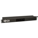 Tripp Lite PDU Monofásico Básico, 3.3-3.8kW 20A 208/240V, Instalación Horizontal 1U en Rack, 2 Tomacorrientes C19 y 1