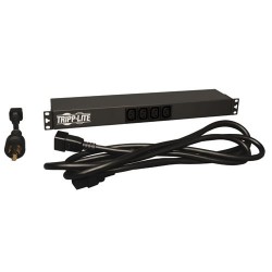 Tripp Lite PDU Monofásico Básico, 1.6-3.8kW 16/20A 100-240V, Instalación Horizontal 1U en Rack, 2 Tomacorrientes C19 