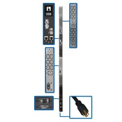 Tripp Lite PDU Trifásico Monitoreable de 8.6kW, Tomacorrientes de 208V / 240V (36 C13, 6 C19 y 3 5-15/20R), LCD, NEMA L