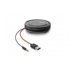 Poly Altavoz Calisto 5200, Alámbrico, 3.5mm, USB A, Negro/Rojo