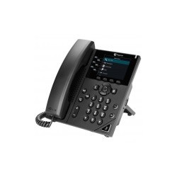 Poly Teléfono IP con Pantalla LCD 3.5" VVX 350, 6 Líneas, Altavoz, Negro