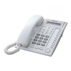 Teléfono Panasonic KX-AT7730 - Híbrido con Pantalla de 1 Línea - 12 Teclas DSS y Altavoz - Blanco