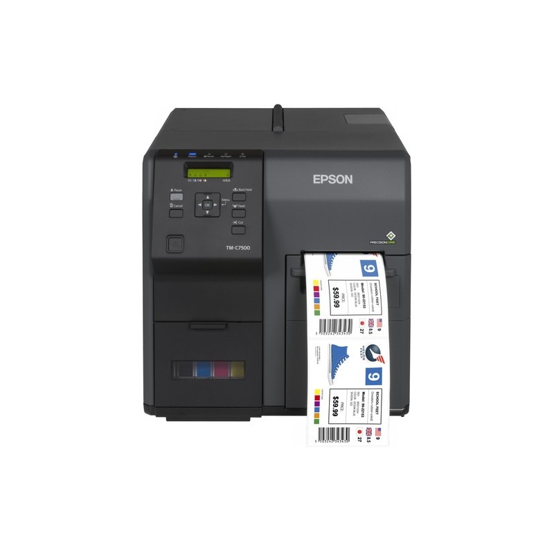 Impresora de inyección de tinta grande que trabaja CMYK multicolor en  pancarta de vinilo con control por computadora 2577662 Foto de stock en  Vecteezy