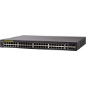 Switch Cisco Gigabit Ethernet SG350-52MP, 48 Puertos 10/100/1000Mbps + 2 Puertos SFP, 104 Gbit/s, 16.384 Entradas - Gest